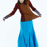 Asymmetry cuff border knit tops | 11月上旬お届け