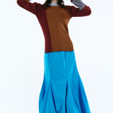 Asymmetry cuff border knit tops | 11月上旬お届け