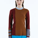 Asymmetry cuff border knit tops | 11月上旬お届け