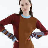 Asymmetry cuff border knit tops | 11月上旬お届け