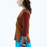 Asymmetry cuff border knit tops | 11月上旬お届け