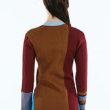 Asymmetry cuff border knit tops | 11月上旬お届け