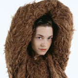 Mix fabric shaggy cardigan | Coming Soon