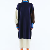 Color blocking  relax knit dress