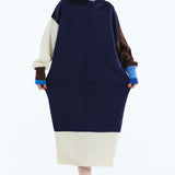 Color blocking  relax knit dress