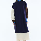 Color blocking  relax knit dress