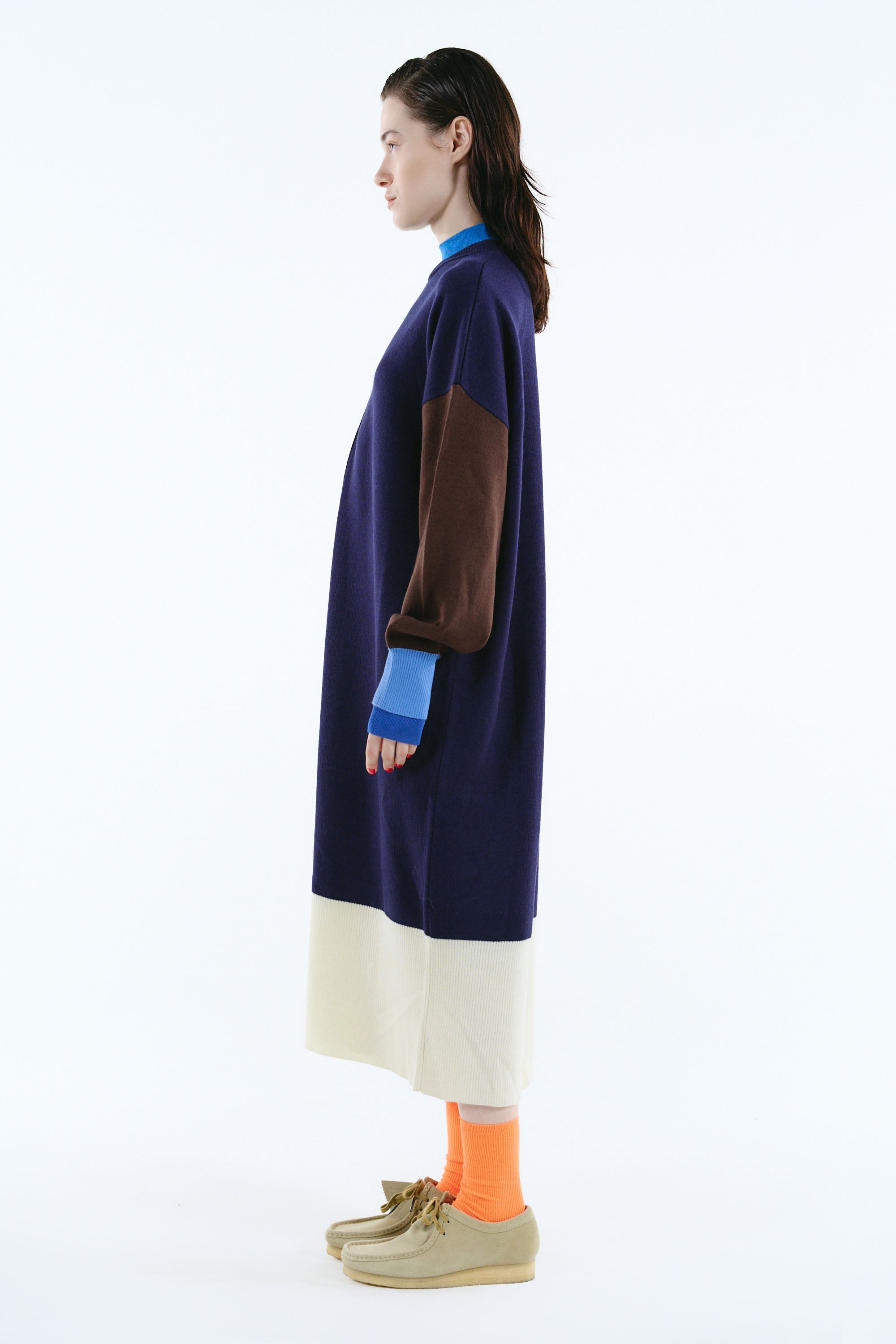 Color blocking  relax knit dress