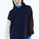 Color blocking  relax knit dress