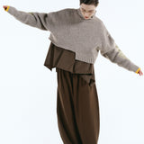 Asymmetry hem knit tops | 11月上旬お届け