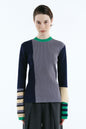 Asymmetry cuff border knit tops | 11月上旬お届け