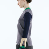 Asymmetry cuff border knit tops | 11月上旬お届け