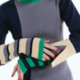 Asymmetry cuff border knit tops | 11月上旬お届け