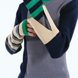 Asymmetry cuff border knit tops | 11月上旬お届け
