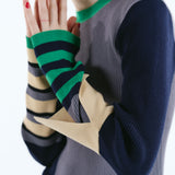 Asymmetry cuff border knit tops | 11月上旬お届け