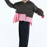 Asymmetry hem knit tops | 11月上旬お届け