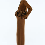 Ruffle frill knit cardigan